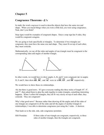 Chapter 5 Congruent Tri - Hanlon Math