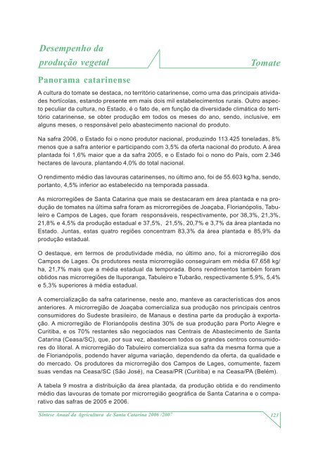 SÃ­ntese Anual da Agricultura de Santa Catarina - 2006-2007 - Cepa