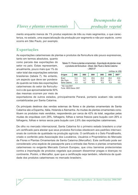 SÃ­ntese Anual da Agricultura de Santa Catarina - 2006-2007 - Cepa