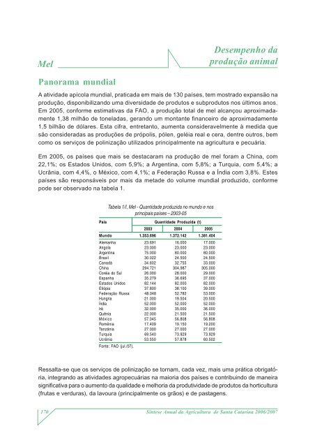 SÃ­ntese Anual da Agricultura de Santa Catarina - 2006-2007 - Cepa