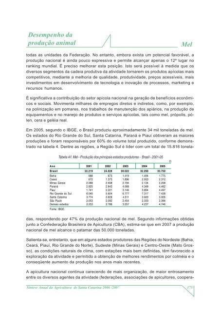 SÃ­ntese Anual da Agricultura de Santa Catarina - 2006-2007 - Cepa