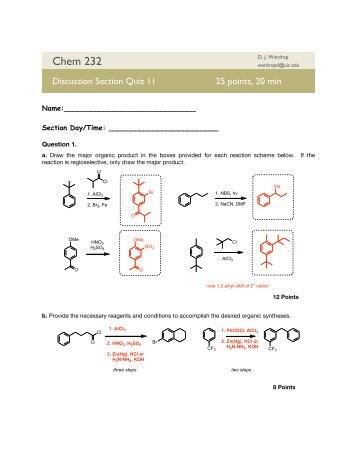 Chem 232 Quiz 11 key