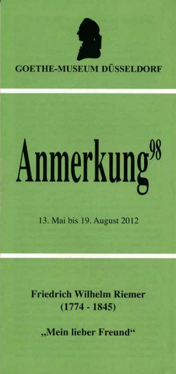 PDF-Download Anmerkung 98 - Goethe-Museum-Düsseldorf