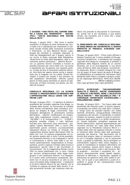 giugno 2012 - Consiglio Regionale dell'Umbria - Regione Umbria