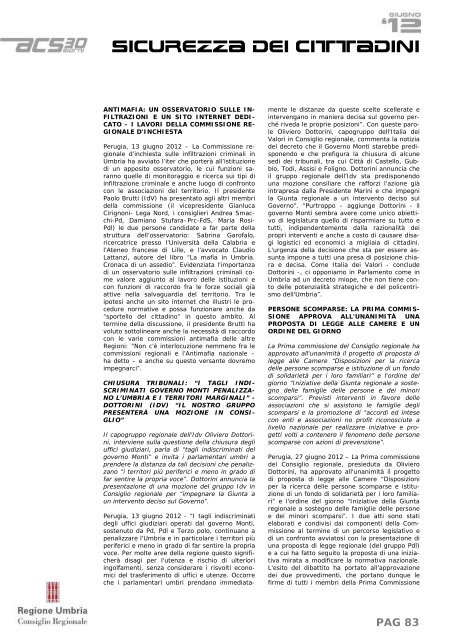 giugno 2012 - Consiglio Regionale dell'Umbria - Regione Umbria