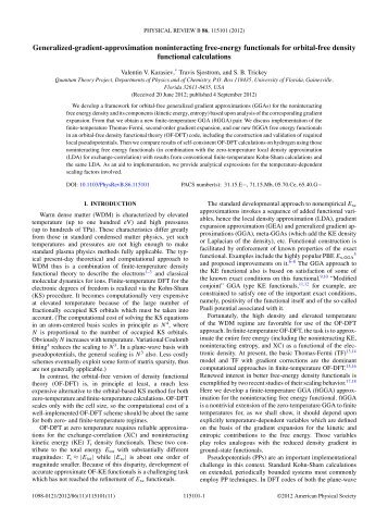 Generalized-gradient-approximation noninteracting free-energy ...