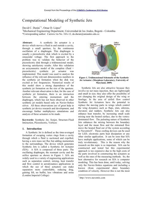 Computational Modeling of Synthetic Jets - COMSOL.com