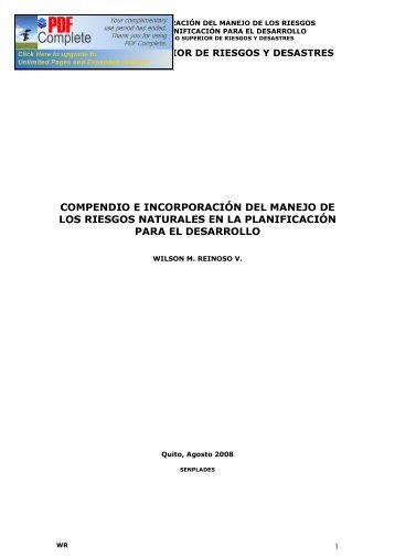 compendio e incorporaciÃ³n del manejo de los riesgos naturales en ...