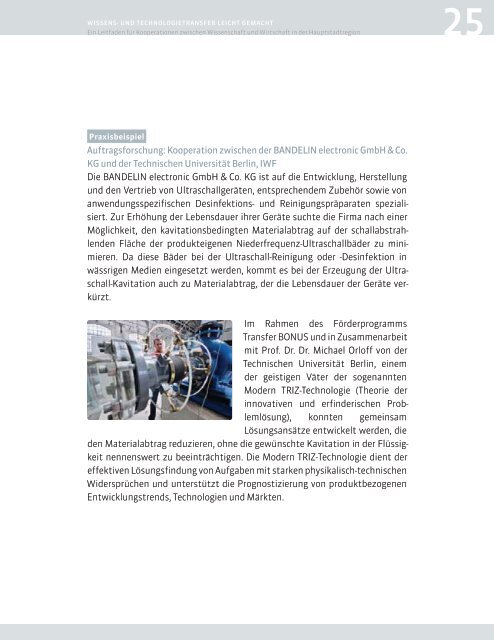 Wissens- und Technologietransfer leicht gemacht - Die TSB ...