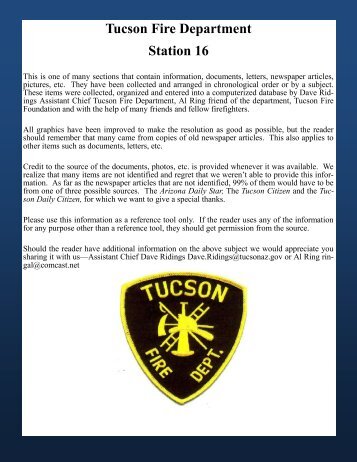 Tucson Fire Department Station 16 - Greater Tucson Fire Foundation