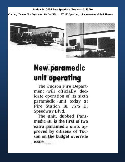 Tucson Fire Department Station 16 - Greater Tucson Fire Foundation