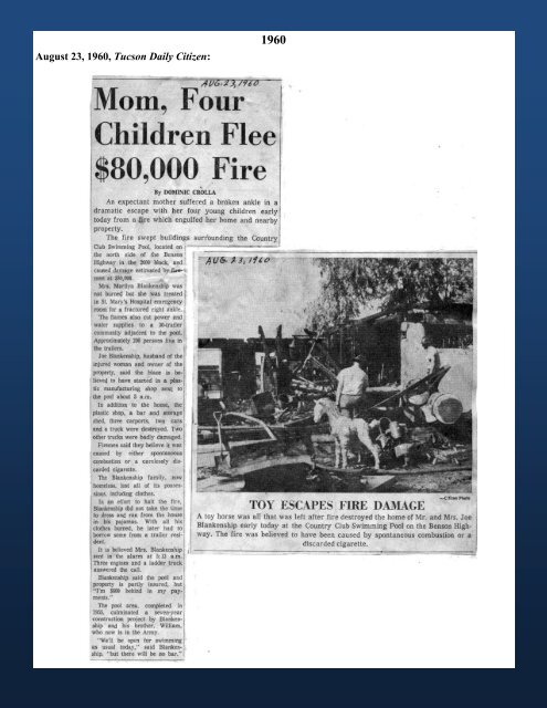 Tucson Fire Department 1960 - Greater Tucson Fire Foundation