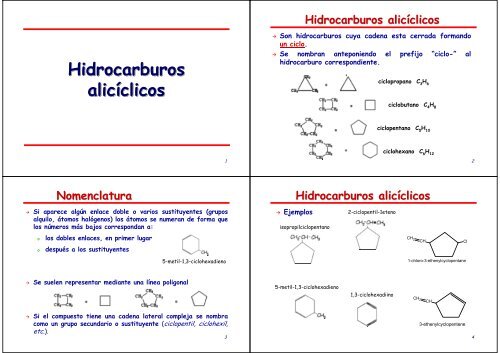 Hidrocarburos alicÃ­clicos Hidrocarburos alicÃ­clicos