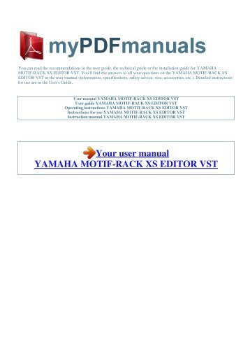 User manual YAMAHA MOTIF-RACK XS EDITOR VST - 1