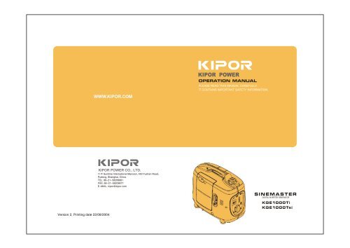 kipor power co., ltd.