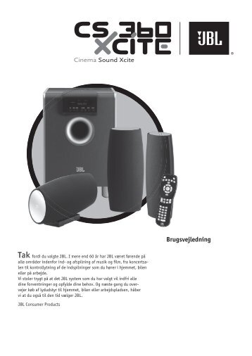 Tilslutninger (Bagsiden af subwoofer) - JBL