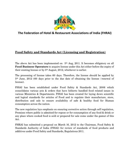 The Federation of Hotel & Restaurant Associations of India (FHRAI)