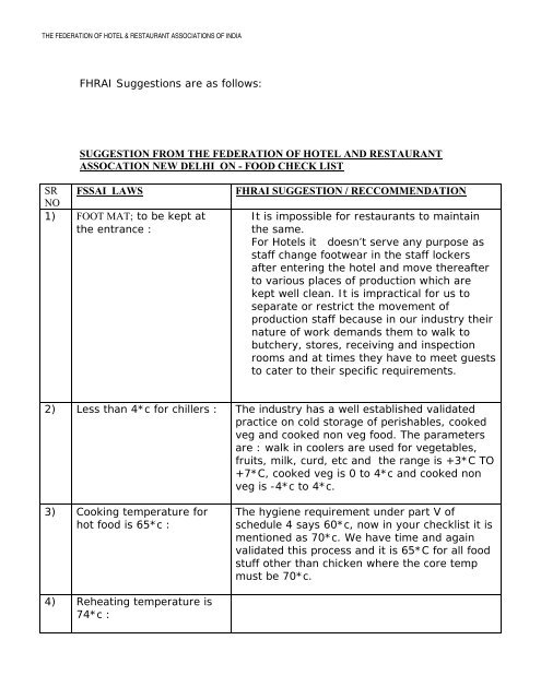 The Federation of Hotel & Restaurant Associations of India (FHRAI)