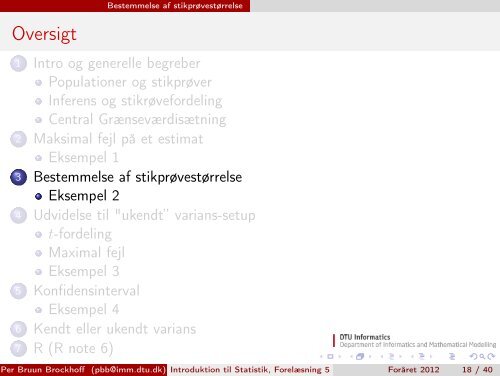 Introduktion til Statistik, ForelÃƒÂ¦sning 5 - Danmarks Tekniske ...