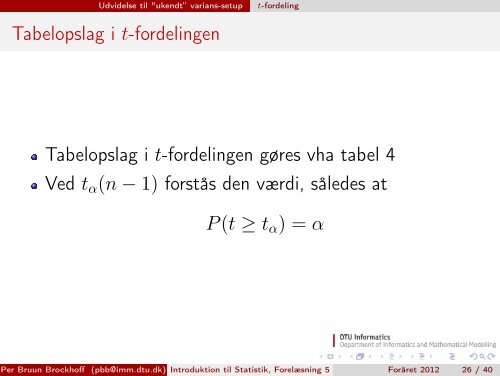 Introduktion til Statistik, ForelÃƒÂ¦sning 5 - Danmarks Tekniske ...