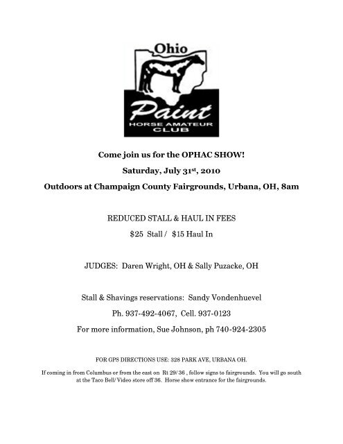 newsletter june 2010 .pdf - Ohio Paint Horse Club