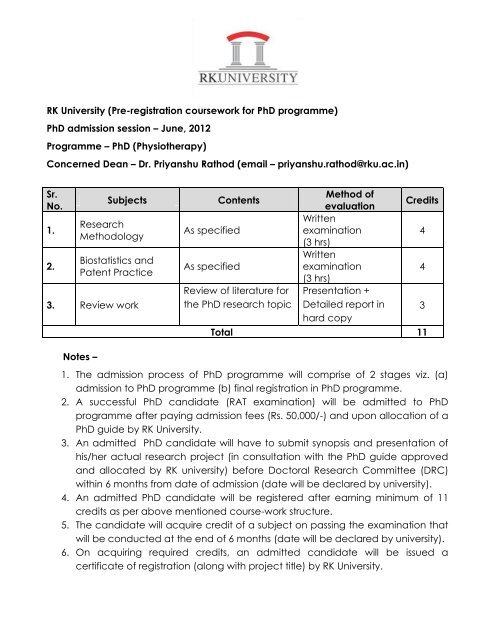 Coursework For Phd