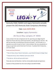 Kentucky USAG, NAWGJ and Legacy Gymnastics ... - Nawgjky.org