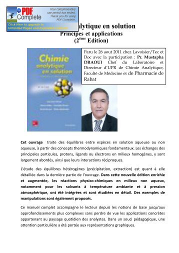 Chimie analytique en solution - medramo