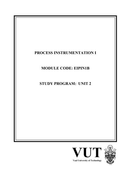 process instrumentation i module code: eipin1b study ... - Home Mweb