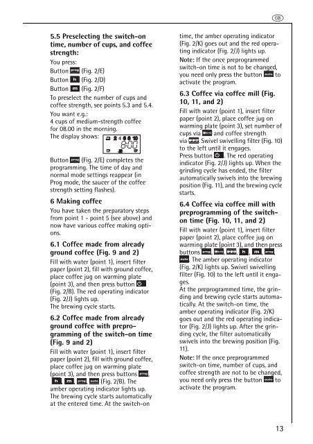 Fresh Time Cafe KAM100automatic - the  Electrolux User Manuals site