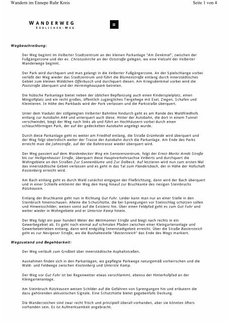 Pdf Dokument Wandern Im Kreis Mettmann