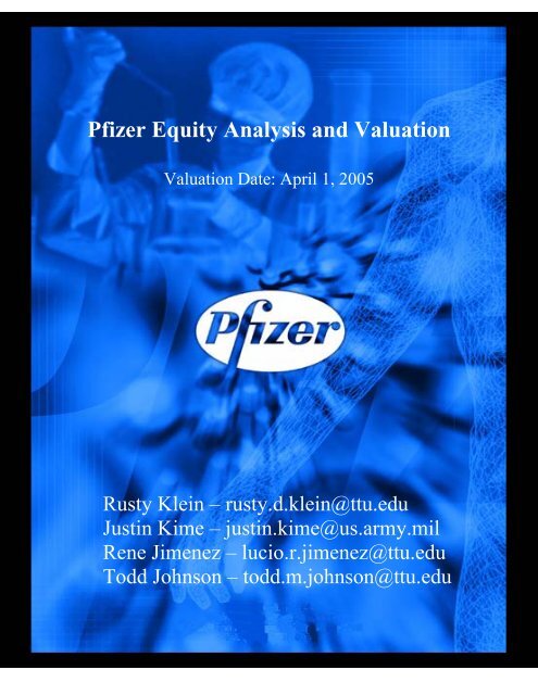 Pfizer Equity Analysis & Valuation