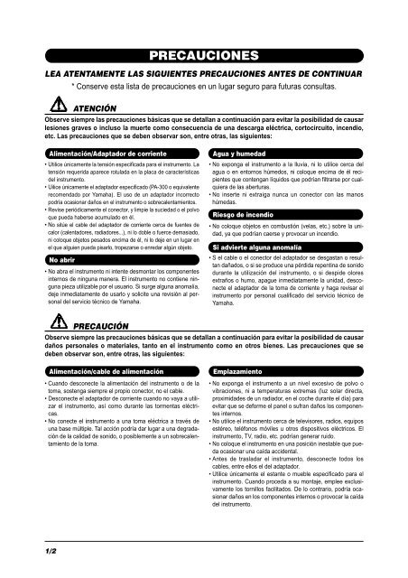 motif-rack 01-05 precauciones - Electromanuals.org