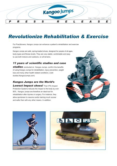 Revolutionize Rehabilitation & Exercise - Kangoo Jumps