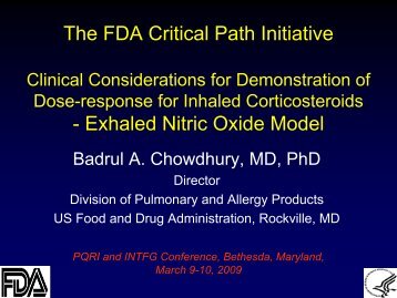 The FDA Critical Path Initiative â Clinical Considerations - PQRI
