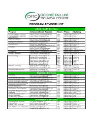 PROGRAM ADVISOR LIST - OFTC.edu