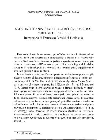 AGOSTINO PENNISI STATELLA - accademia di scienze lettere e ...