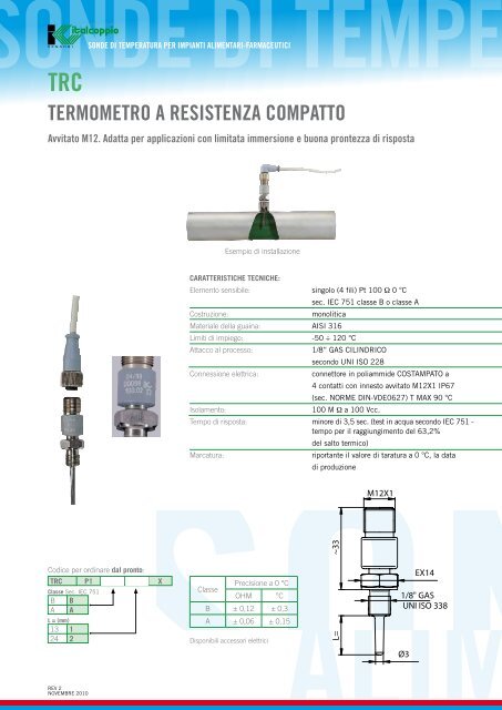 SONDE DI TEMPERATURA PER IMPIANTI ALIMENTARI ...