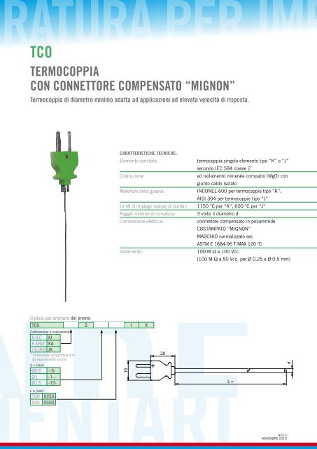 SONDE DI TEMPERATURA PER IMPIANTI ALIMENTARI ...