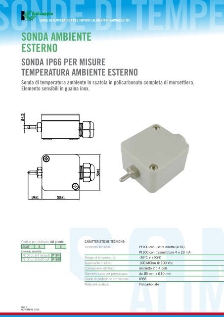 SONDE DI TEMPERATURA PER IMPIANTI ALIMENTARI ...