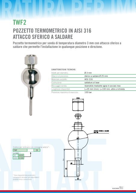 SONDE DI TEMPERATURA PER IMPIANTI ALIMENTARI ...