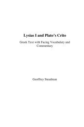 Lysias I and Plato's Crito - Greek and Latin Texts with Facing ...