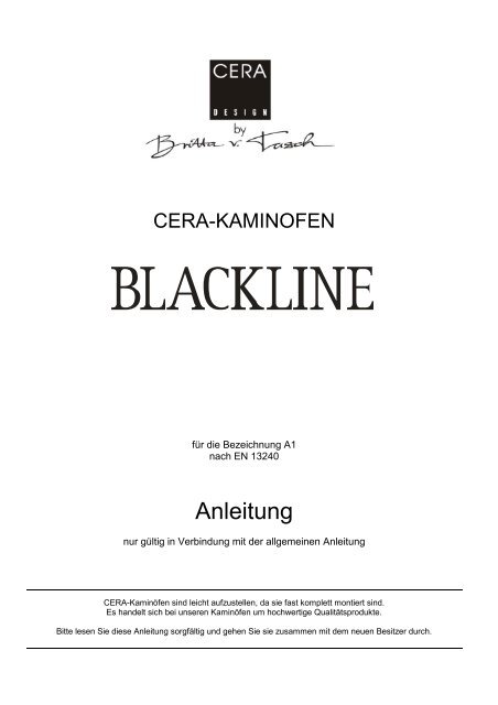 Bedienungsanleitung Blackline - Cera