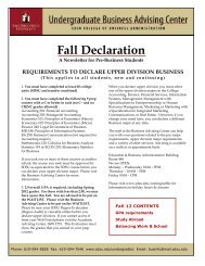 Fall Declaration - SDSU College of Business Administration