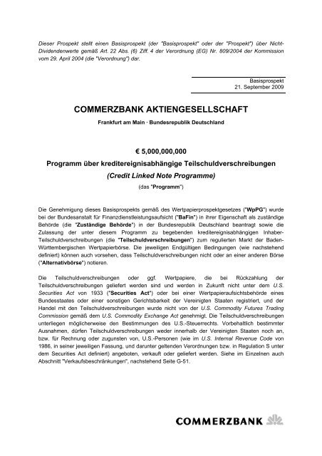 COMMERZBANK AKTIENGESELLSCHAFT