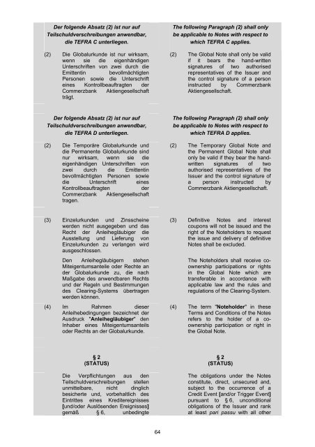 COMMERZBANK AKTIENGESELLSCHAFT