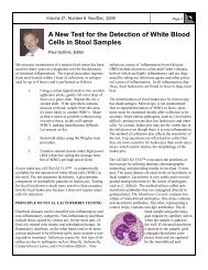 A New Test for the Detection of White Blood Cells in Stool ... - TechLab