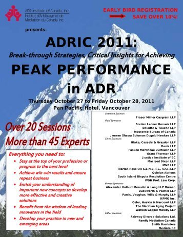 ADRIC 2011 - ADR Institute of Canada