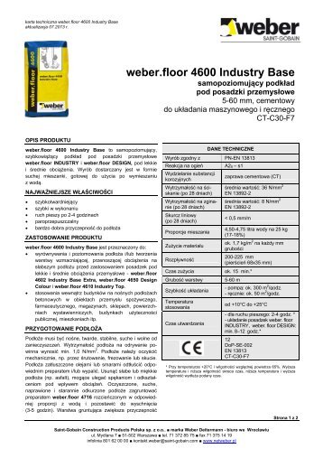 Karta techniczna weber.floor 4600 Industry Base
