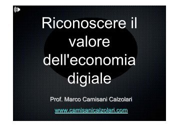 Prof. Marco Camisani Calzolari www.camisanicalzolari.com - Forges